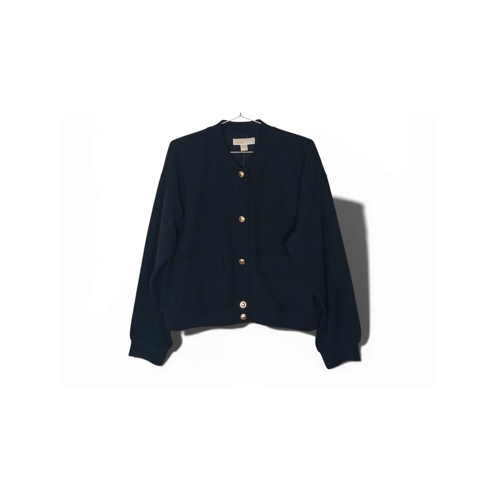 New with tags Michael Michael Kors Button Jacket Black Gold Buttons Large - Picture 2 of 15